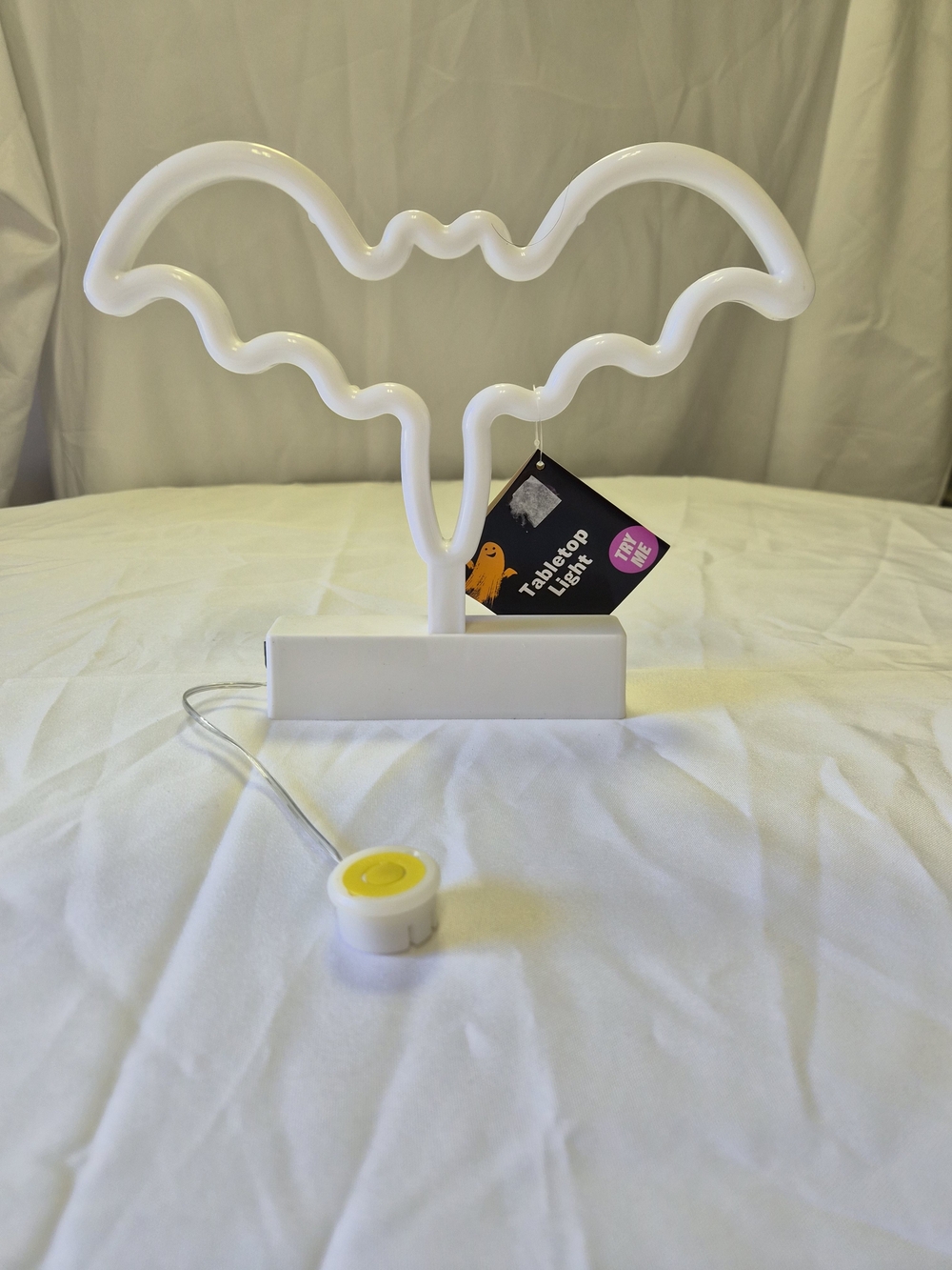 White Bat-Shaped LED Tabletop Light - White